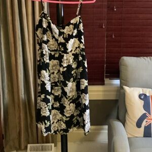 Floral Black and White Dress